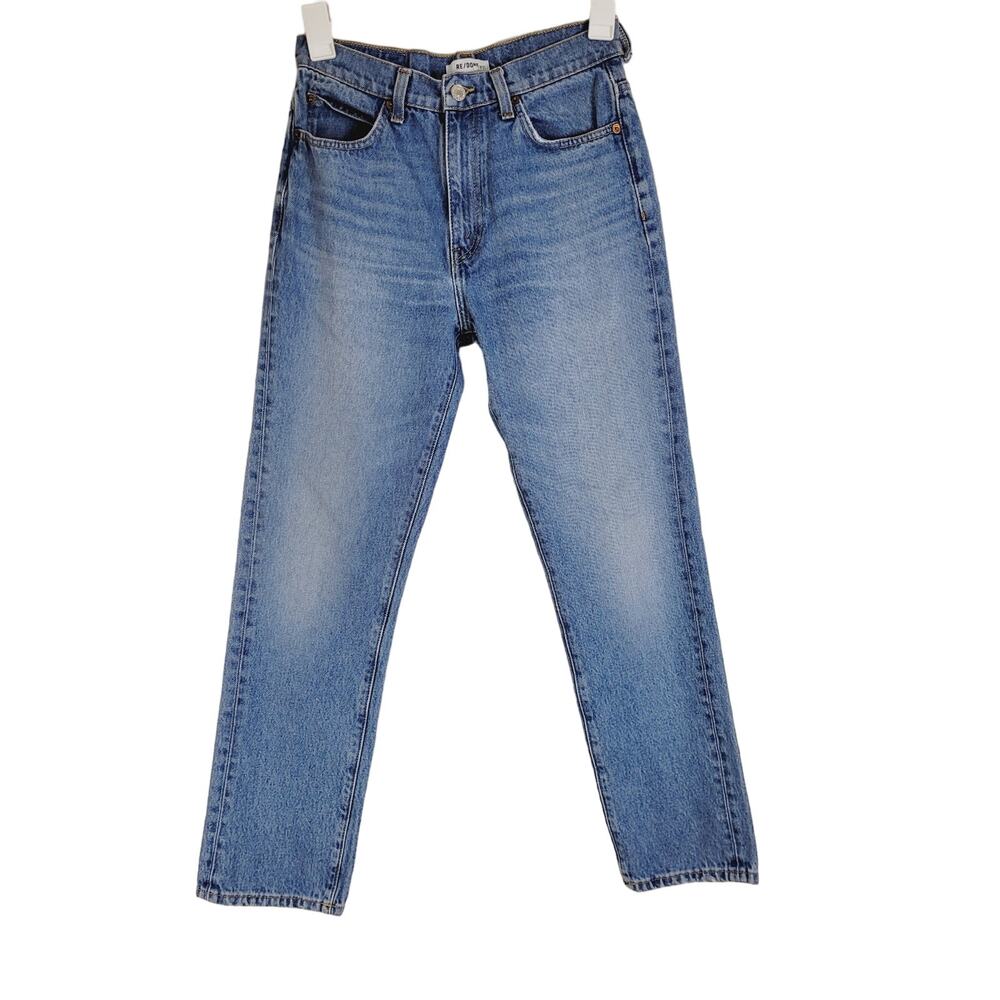 Redone womens 70's straight Indigo Stone blue jeans size 28 Denim Retro Classic